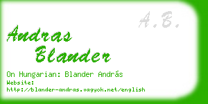 andras blander business card